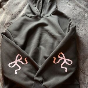 Women's Black Hoodie with Pink Accent bows